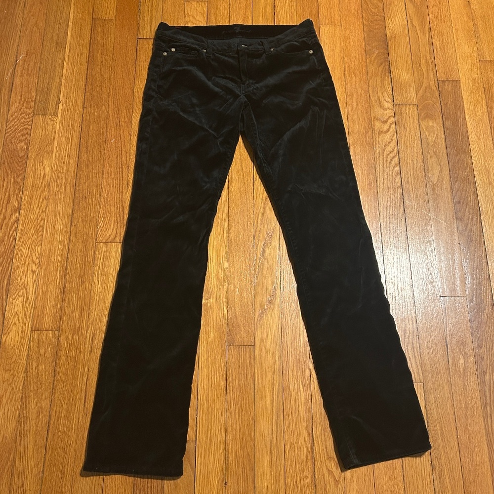 7 For All Mankind Alexa Velvet Trouser Jeans Black Women’s 29